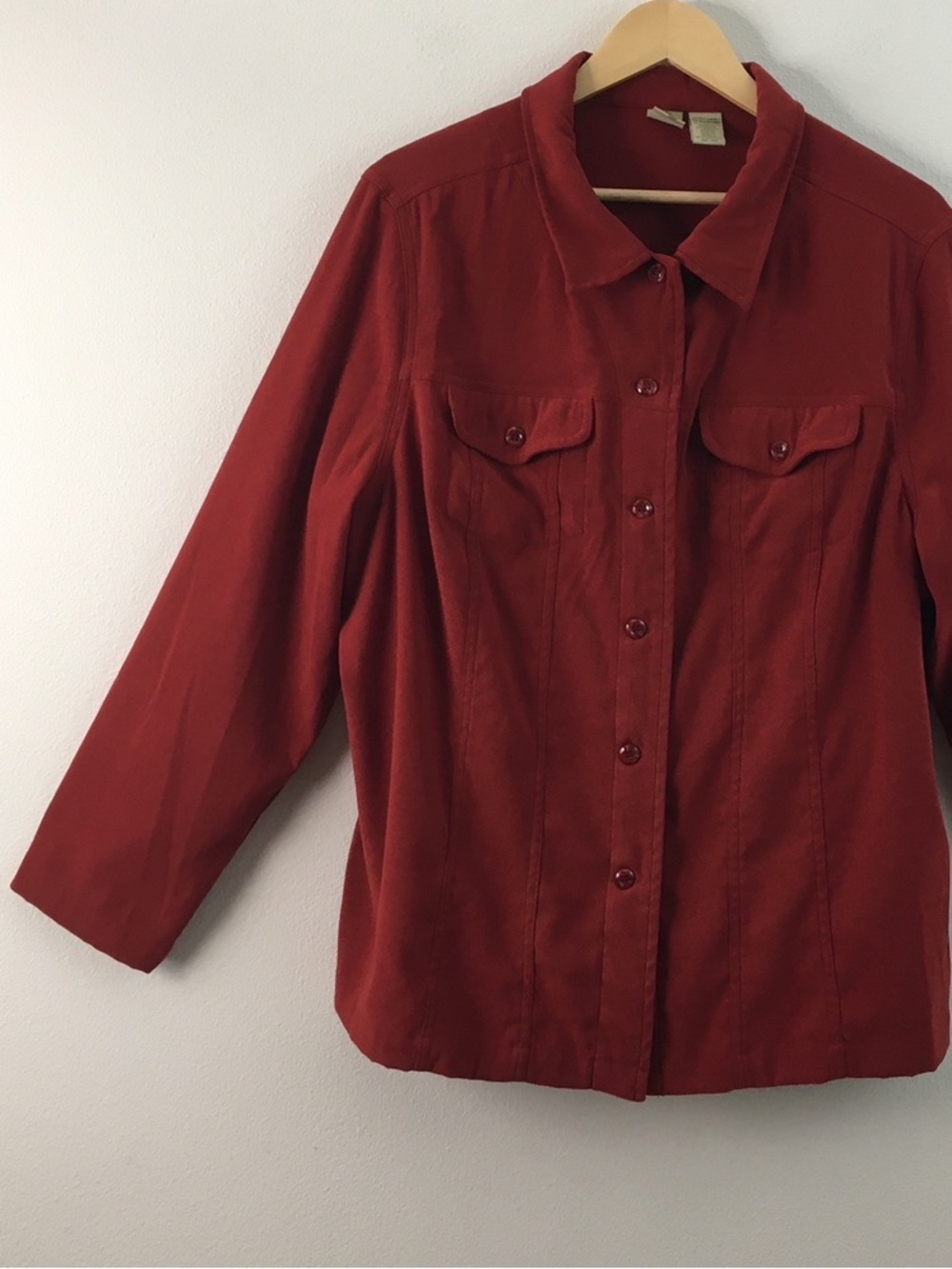 Brick Red Button-Front Jacket - Picture 1 of 9